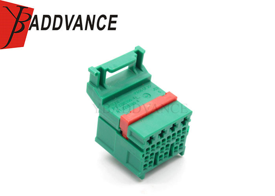 24 Pin 1-2295389-4 PA66 Female Green Crimp Connector With Terminal For Car