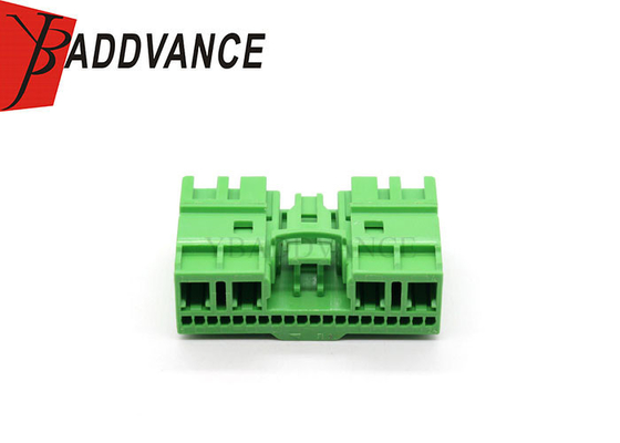 Automotive Green Color PBT GF15 Unsealed Female 24 Pin Connector For Cars