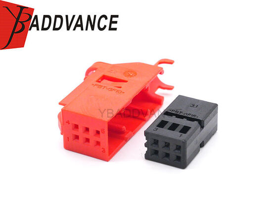 4D0971636B 1-1534121 3-1534120-1 6 Pin Female PBT TE Connectivity AMP Wire to Wire Connector