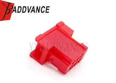 Rectangle Red Tyco AMP Connectors Female 6 Pin Automotive Connector For Motorcycle